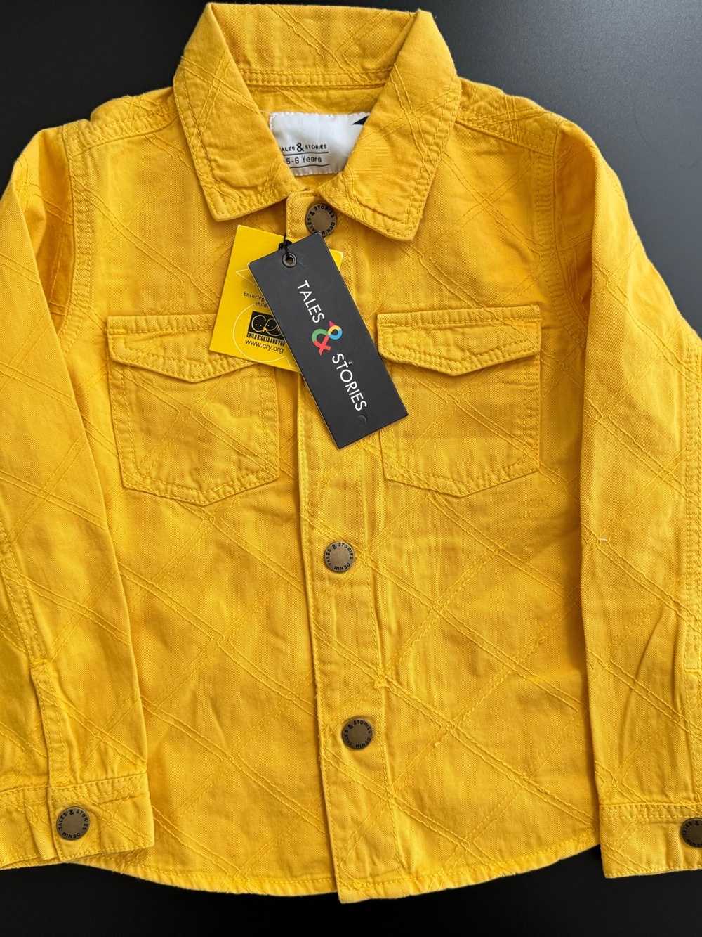 Kids' Yellow Quilted Jean Jacket